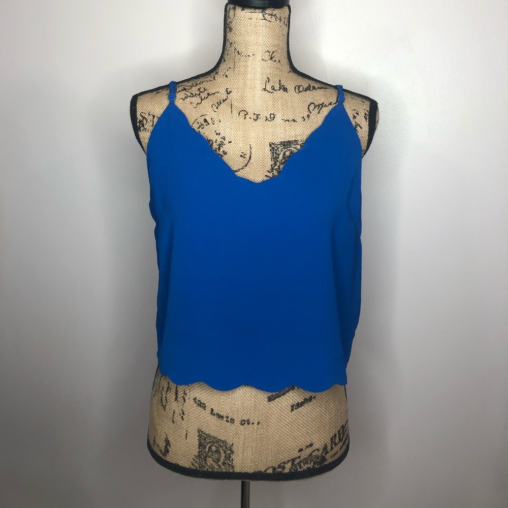 Blue Lush Spaghetti Strap Blouse Top